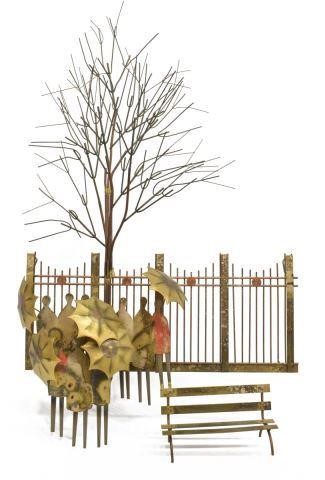 CURTIS JERE 'BUS STOP' GILT METAL