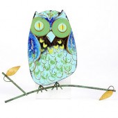 CURTIS JERE ENAMELED METAL OWL