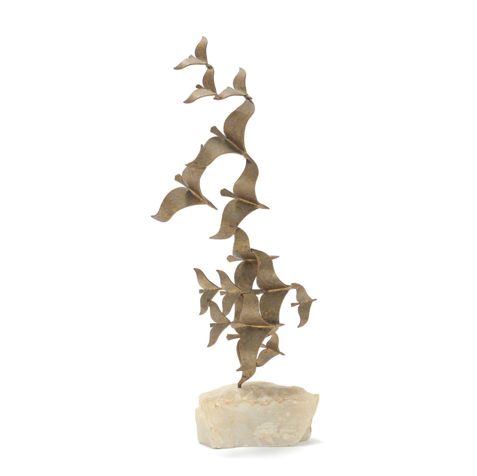 CURTIS JERE, GILT METAL FLOCK OF