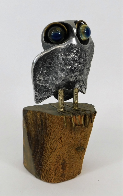CURTIS JERE MCM MODERNIST METAL OWL