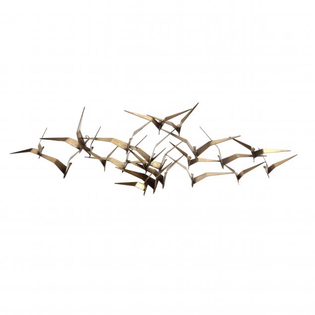 CURTIS JERE, MODERNIST BRASS BIRD