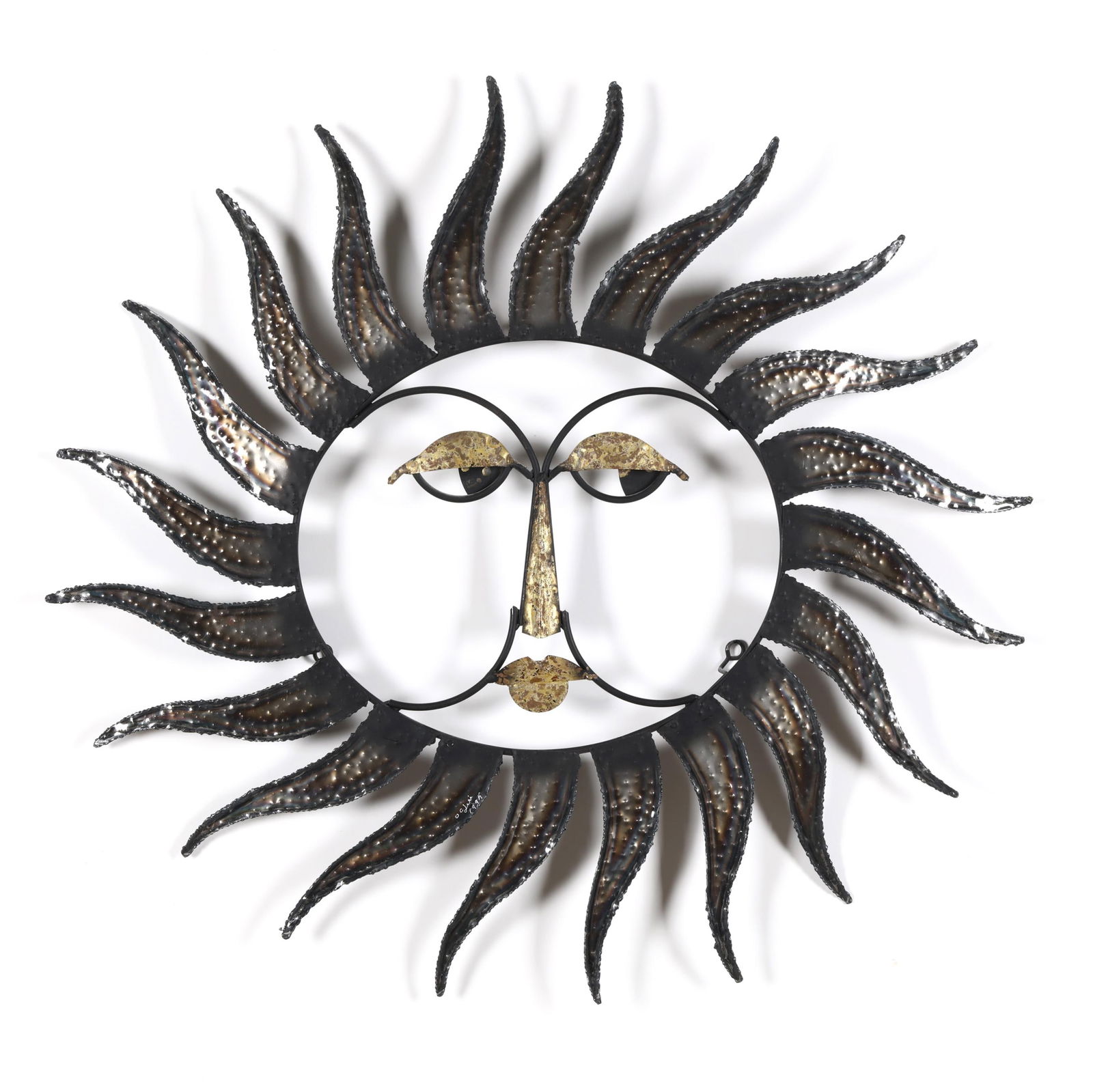 CURTIS JERE, MODERNIST METAL SUN