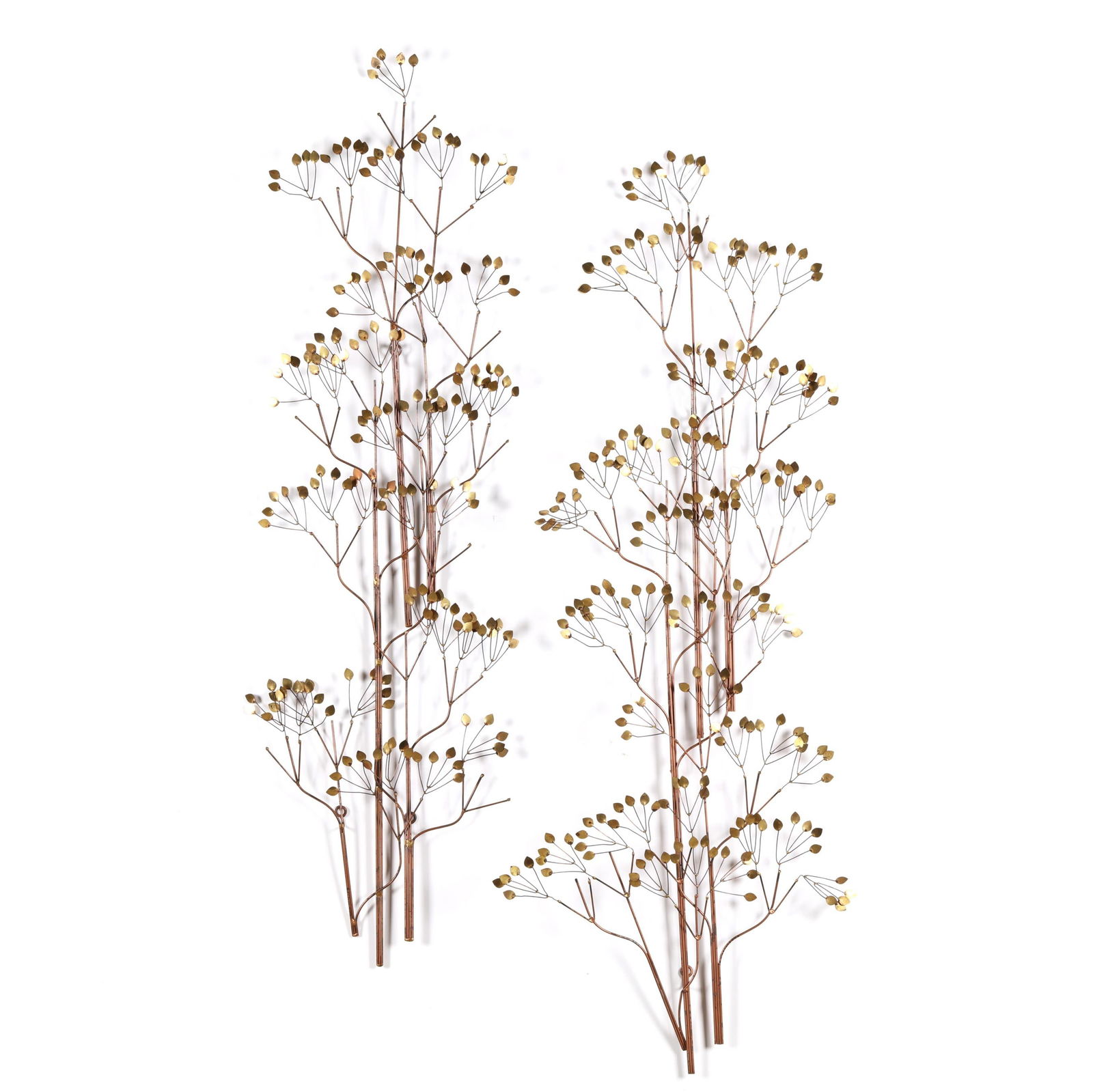 CURTIS JERE, PAIR OF METALWORK TREE