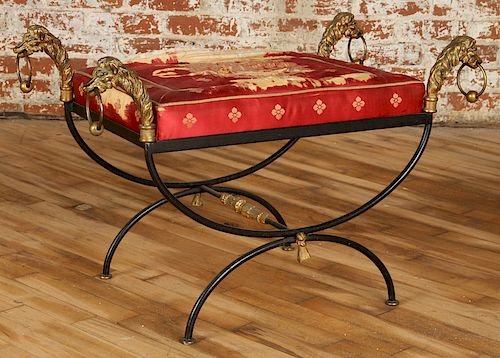 CURULE FORM IRON BENCH BRONZE