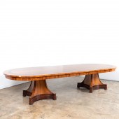 CUSTOM BANDED MAHOGANY PEDESTA