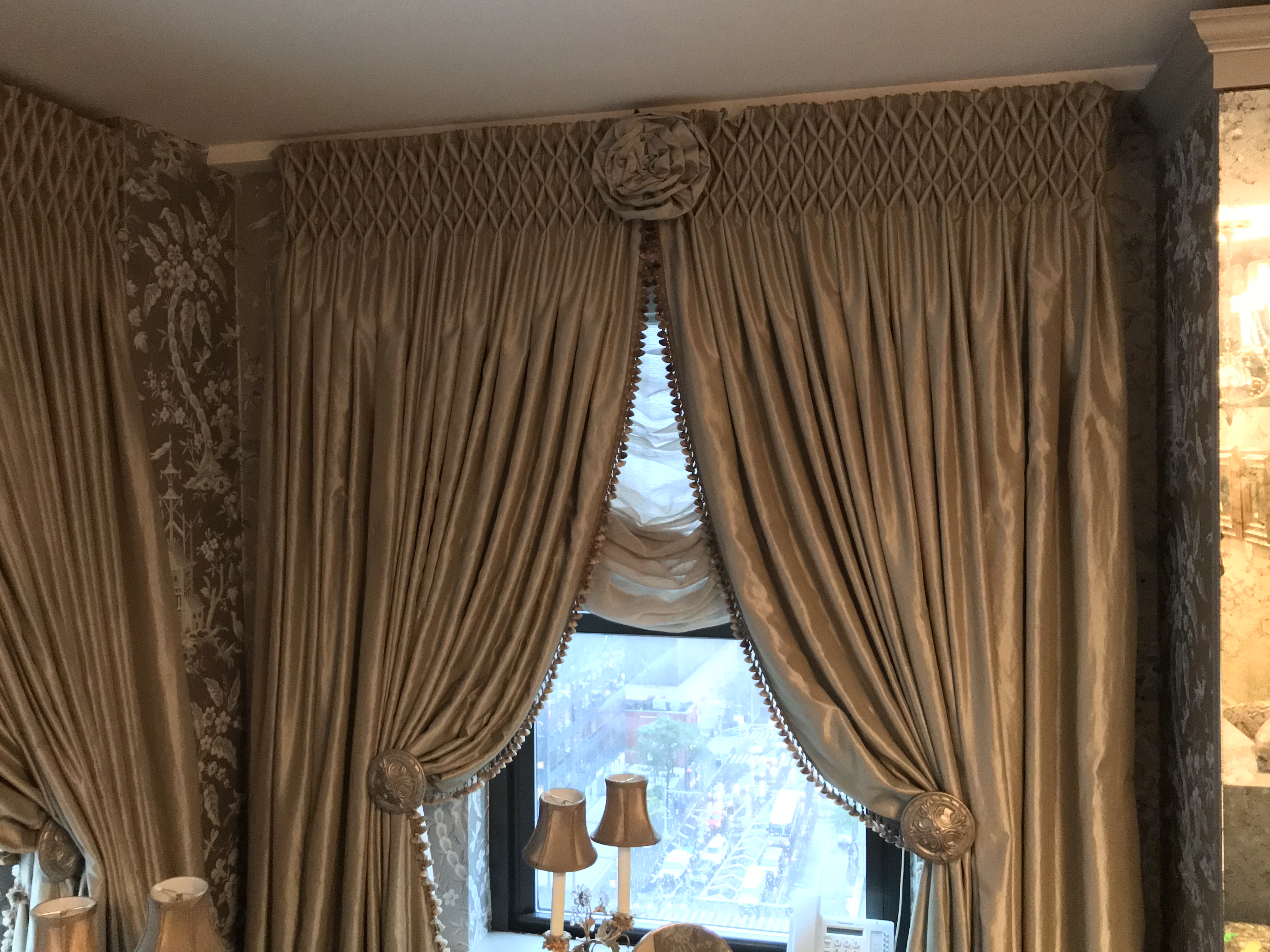 CUSTOM DRAPERY IN FORTUNY FABRIC