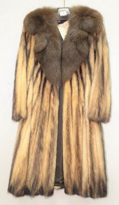 CUSTOM FITCH FUR COAT, FULL LE