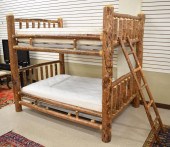 CUSTOM LOG BUNK BED, FULL/DOUB