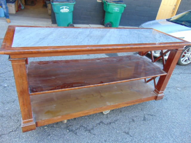 CUSTOM MADE MAHOGANY MARBLE TOP