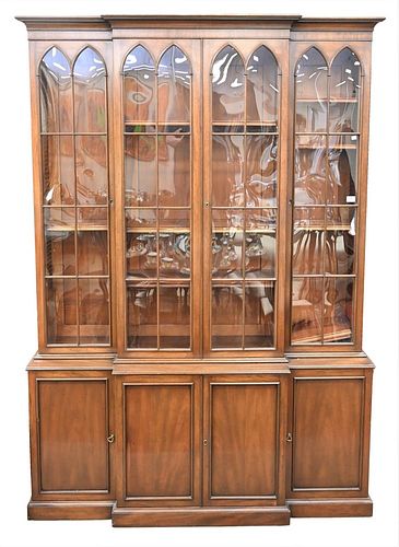 CUSTOM MAHOGANY BREAKFRONT, IN