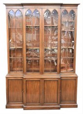 CUSTOM MAHOGANY BREAKFRONT, IN