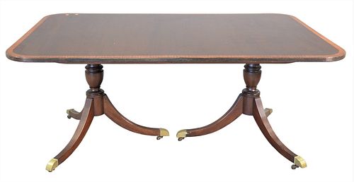 CUSTOM MAHOGANY DINING TABLE,