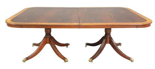 CUSTOM MAHOGANY DOUBLE PEDESTAL