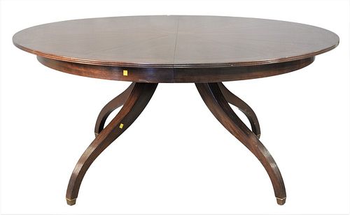 CUSTOM MAHOGANY ROUND DINING TABLE,