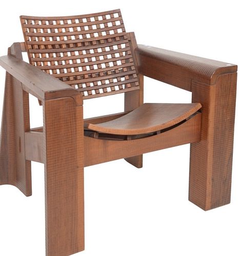 CUSTOM MODERN ARMCHAIR, HAVING