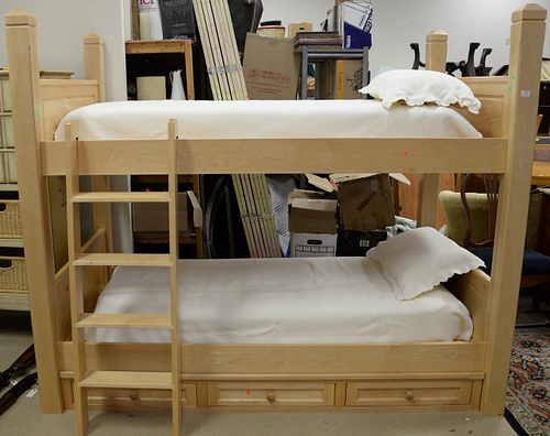CUSTOM OVERSIZED MAPLE BUNK BED,