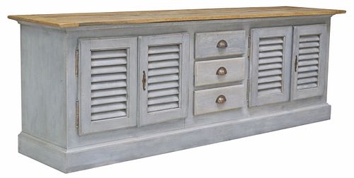 CUSTOM PAINTED OAK LOW CONSOLE