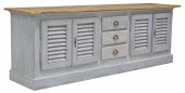 CUSTOM PAINTED OAK LOW CONSOLE
