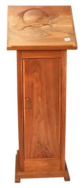 CUSTOM PODIUM WITH CARVED BIRD