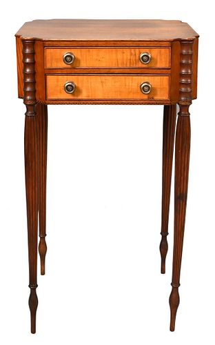 CUSTOM SHERATON STYLE TWO DRAWER