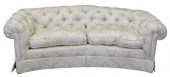 CUSTOM SILK UPHOLSTERED CARVED