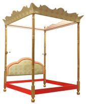 CUSTOM SILK-UPHOLSTERED KING-S