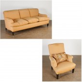 CUSTOM SILK UPHOLSTERED SOFA A