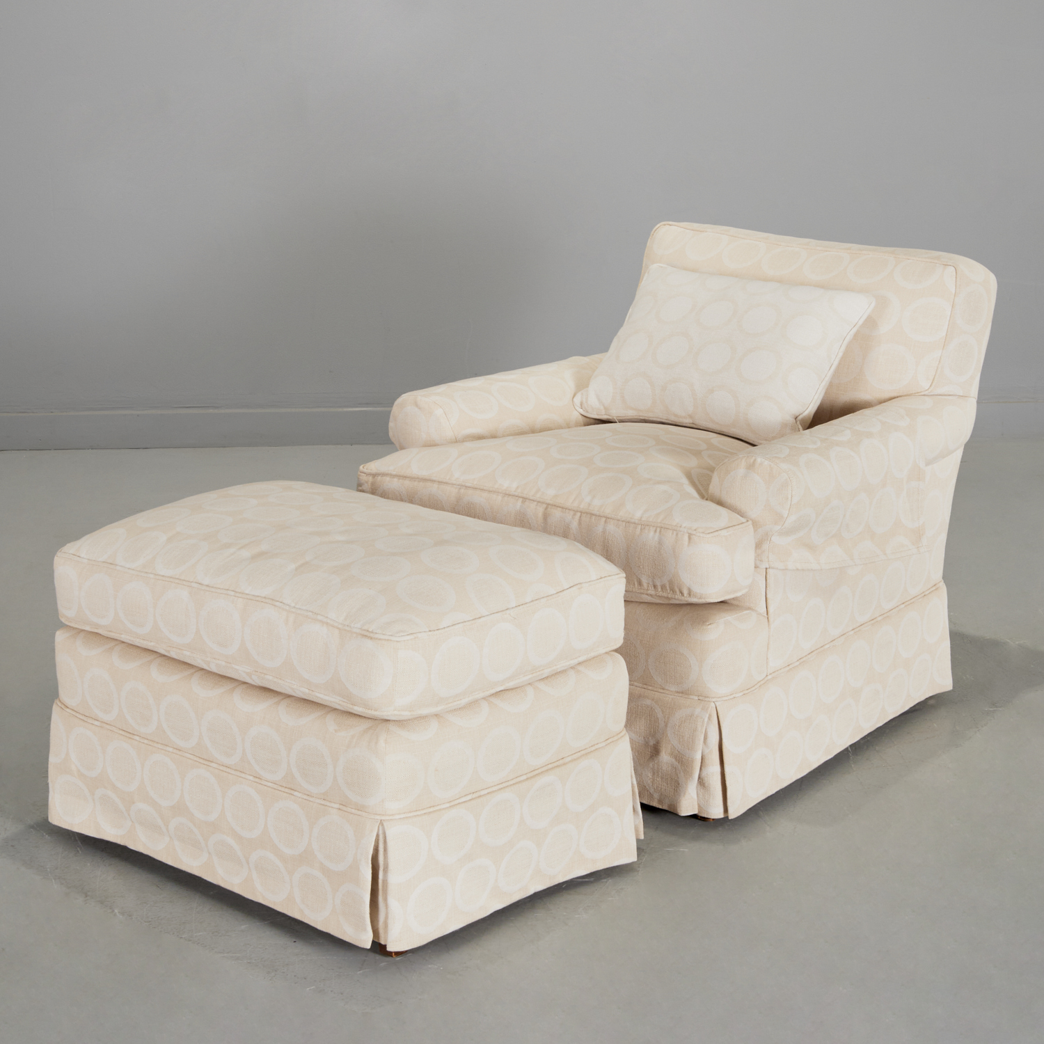 CUSTOM UPHOLSTERED LOUNGE CHAIR AND