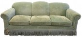 CUSTOM UPHOLSTERED TEAL SOFACu