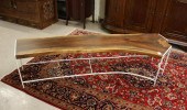 CUSTOM WALNUT AND METAL BENCHC