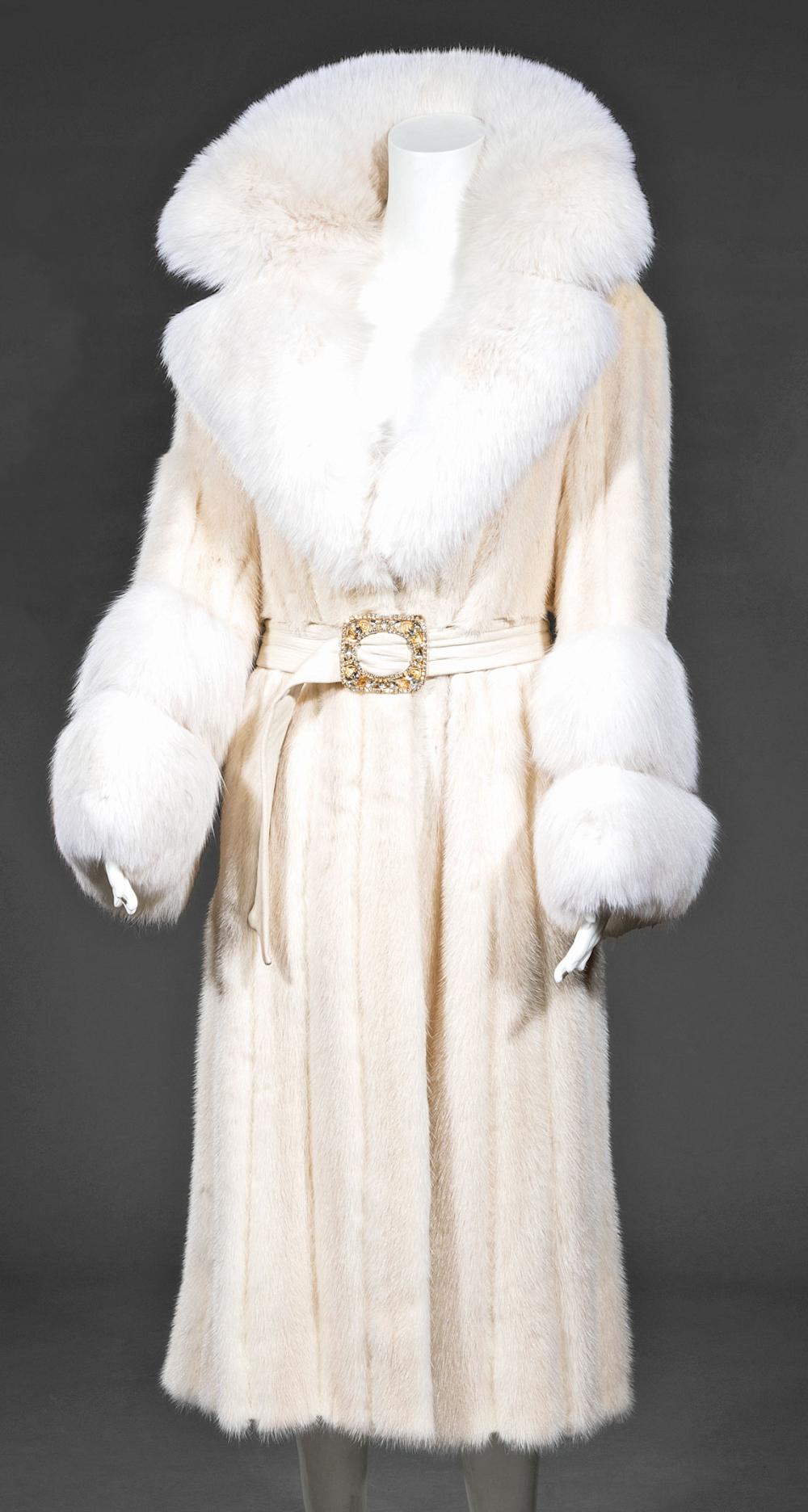 CUSTOM WHITE MINK WITH FOX COLLAR