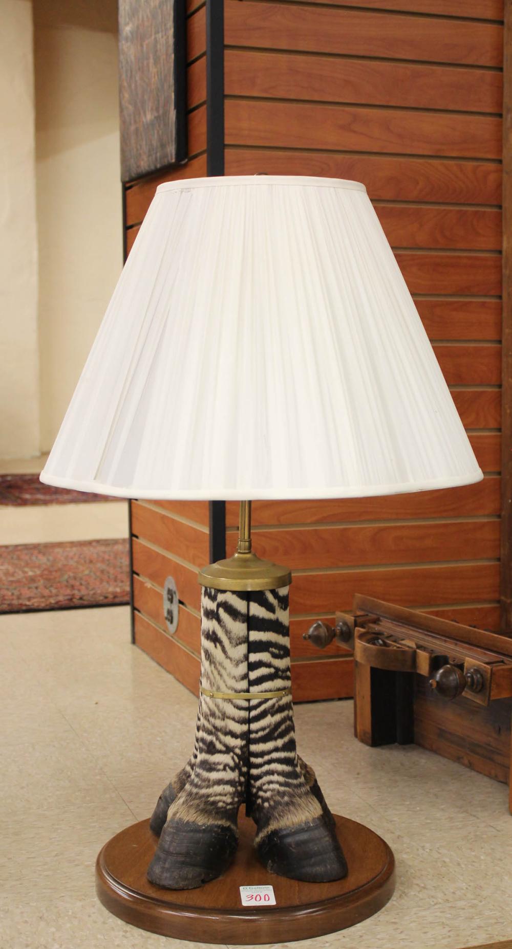 CUSTOM ZEBRA LEG TABLE LAMPCUSTOM