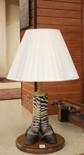 CUSTOM ZEBRA LEG TABLE LAMPCUS