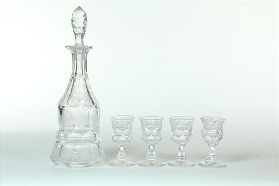CUT AND ENGRAVED DECANTER AND