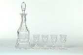 CUT AND ENGRAVED DECANTER AND
