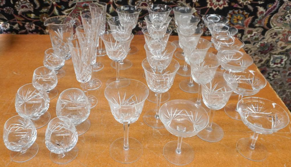 CUT CRYSTAL 33-PIECE STEMWARE