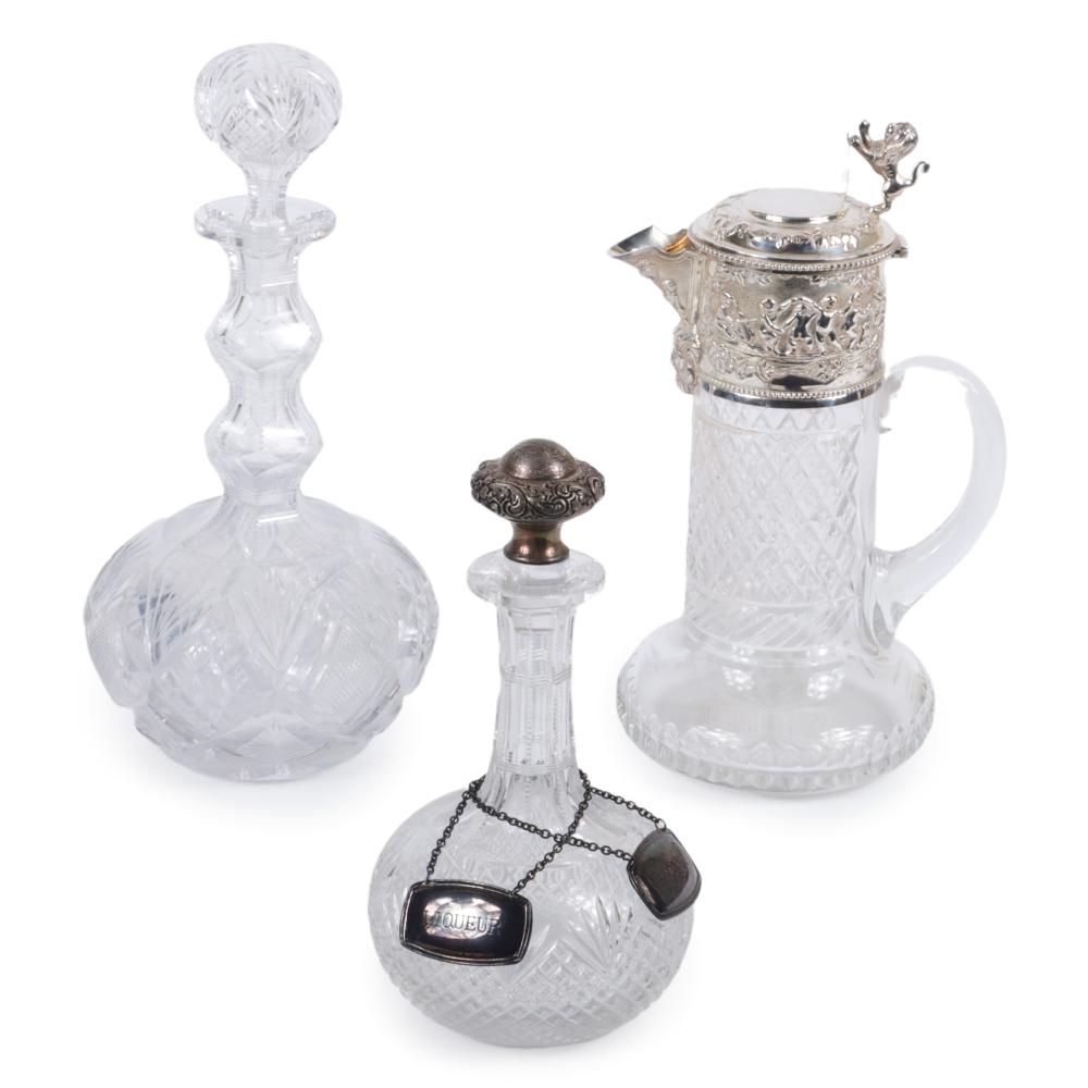 CUT CRYSTAL AND SILVER PLATE