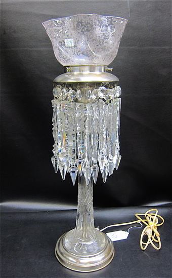 CUT CRYSTAL AND SILVERED METAL