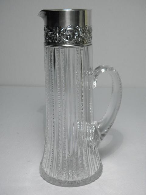Cut crystal and sterling silver