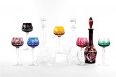 Cut-crystal barware and decant