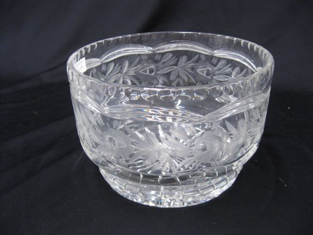 Cut Crystal Bowl floral garland 8''