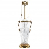 CUT CRYSTAL & BRASS TABLE LAMP