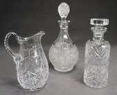 CUT CRYSTAL BULBOUS DECANTER,