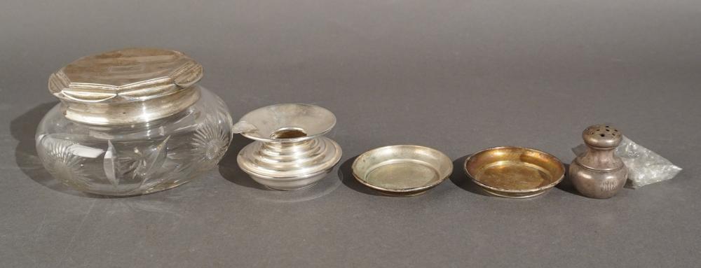 CUT CRYSTAL DRESSER JAR, A STERLING