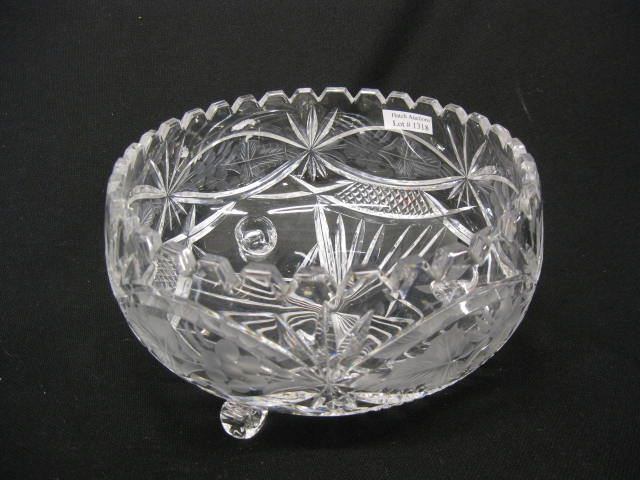 Cut Crystal Footed Bowl fancy fan &