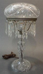CUT CRYSTAL LAMP WITH DOME SHA