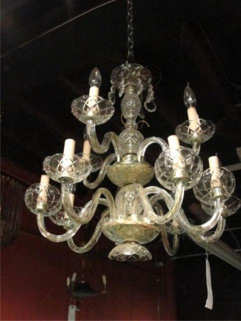 Cut Crystal Multi Arm Chandelier.