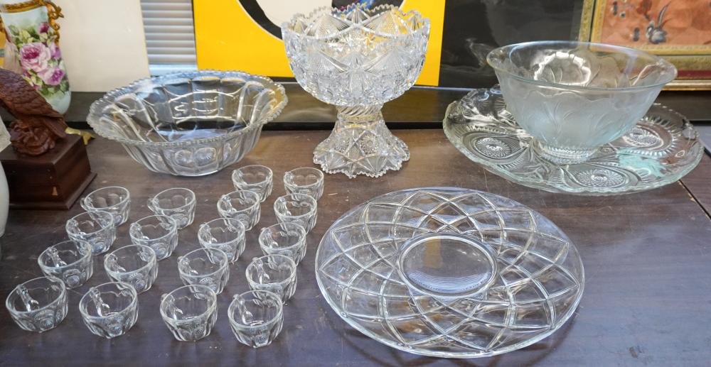 CUT CRYSTAL PUNCH BOWL ON STAND AND
