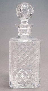 CUT CRYSTAL SQUARE DECANTER, S