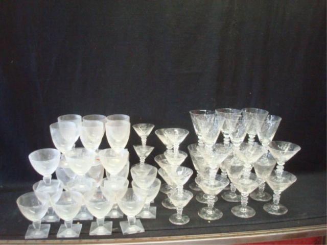 Cut Crystal Stemware. 2 patterns,